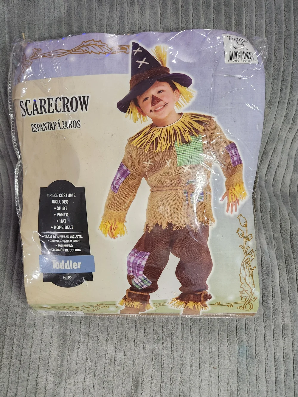 Scarecrow Boy Scary Monster Cute Brown Dress Up Halloween Child 3 4 Costume